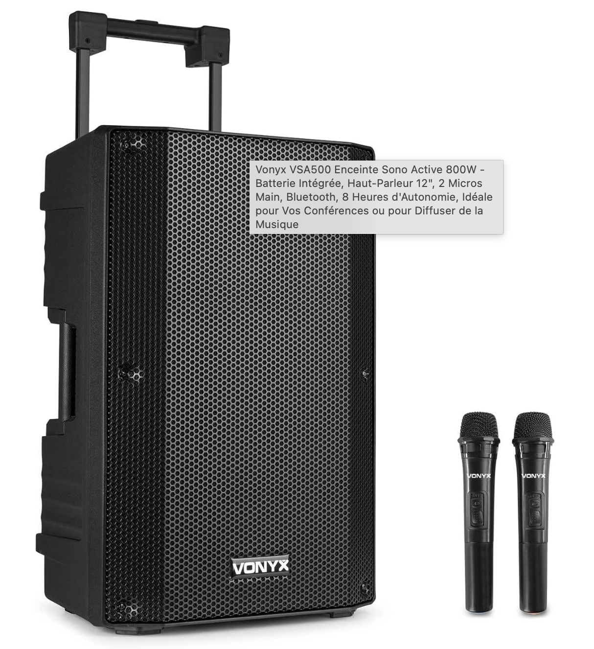 Vonyx VSA500 Enceinte Sono Active 800W -